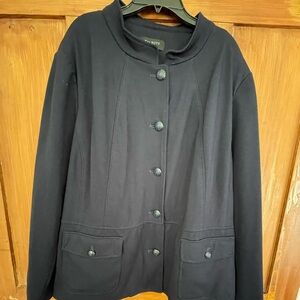 Talbots Plus Navy Blue Knit Jacket Size 20W